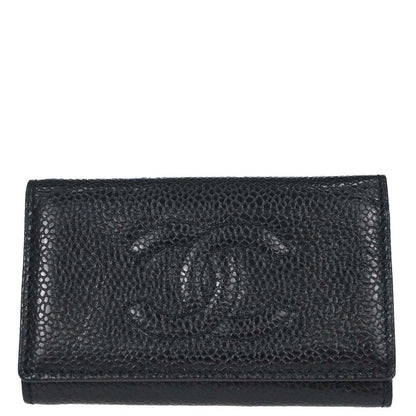 Chanel 1994-1996 Key Case Black Caviar Skin Small Good