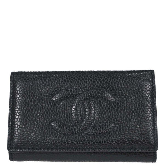 Chanel 1994-1996 Key Case Black Caviar Skin Small Good