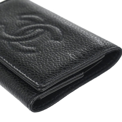 Chanel 1994-1996 Key Case Black Caviar Skin Small Good