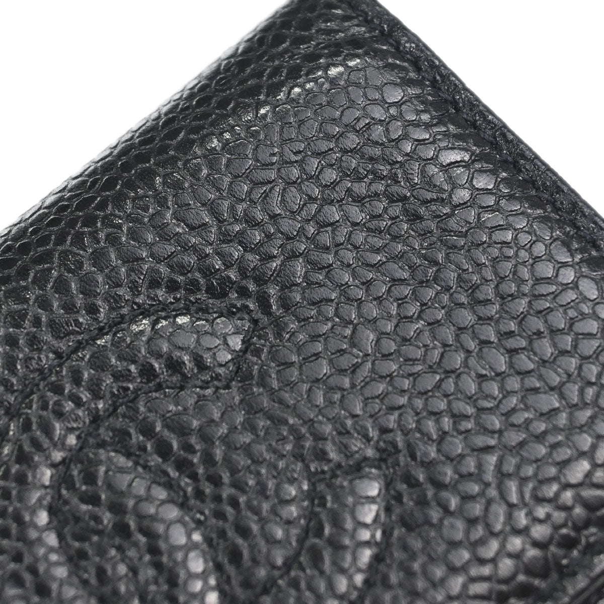 Chanel 1994-1996 Key Case Black Caviar Skin Small Good