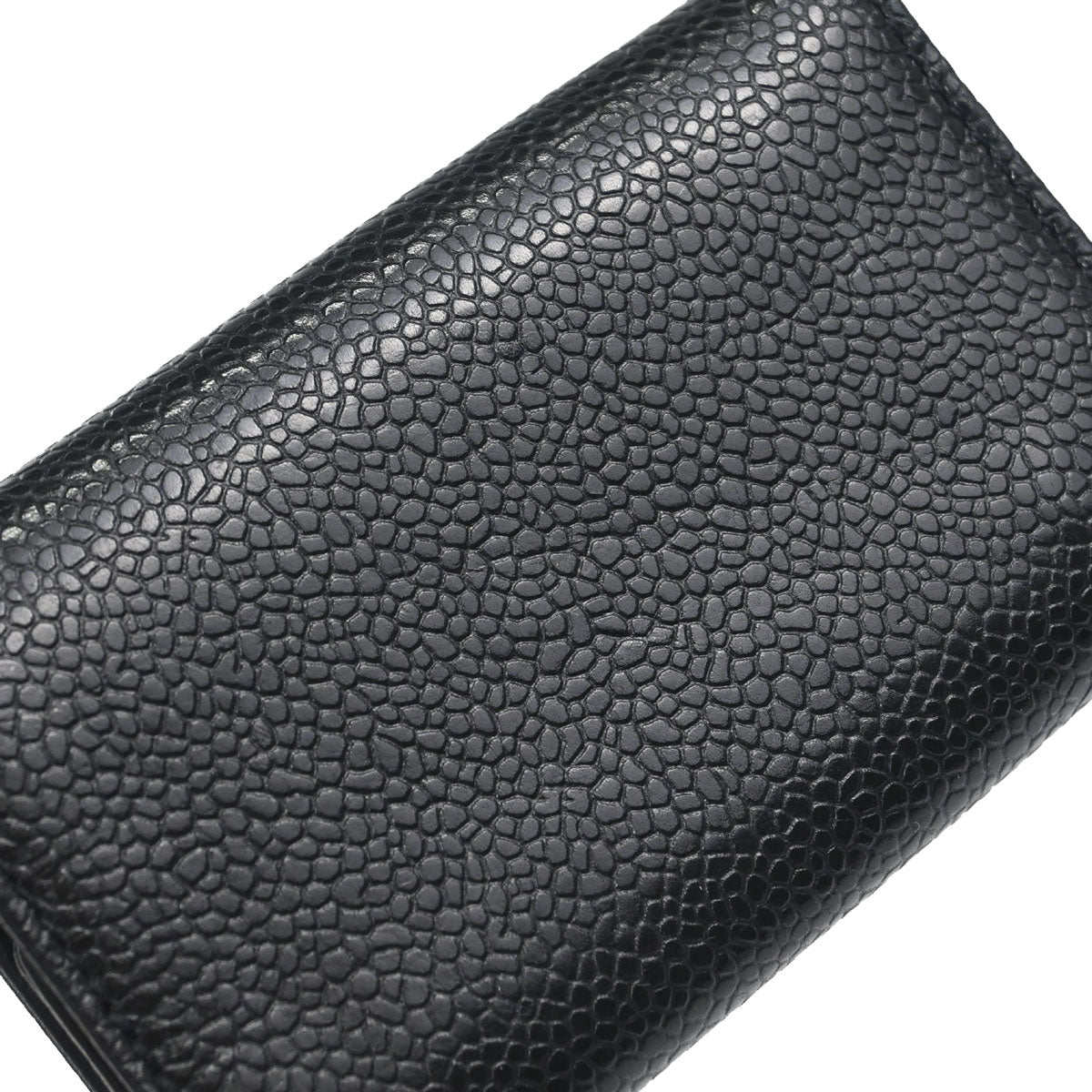Chanel 1994-1996 Key Case Black Caviar Skin Small Good