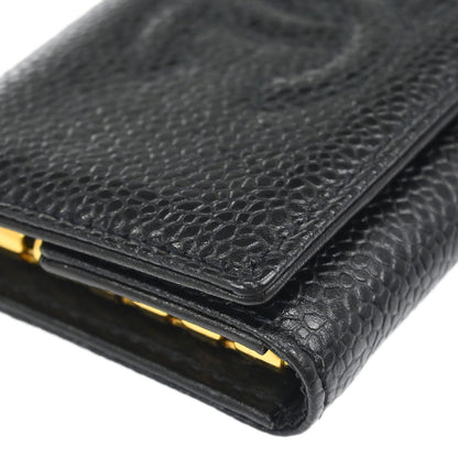 Chanel 1994-1996 Key Case Black Caviar Skin Small Good