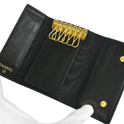 Chanel 1994-1996 Key Case Black Caviar Skin Small Good