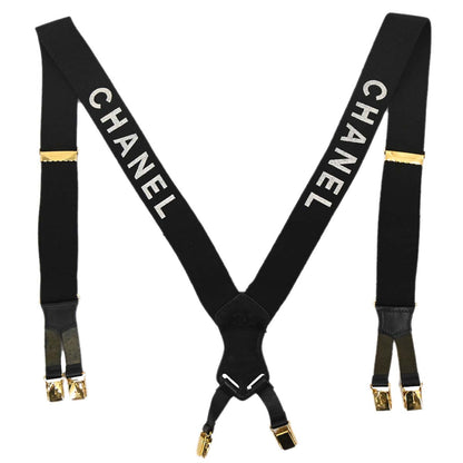Chanel Black Suspenders 15 Small Good