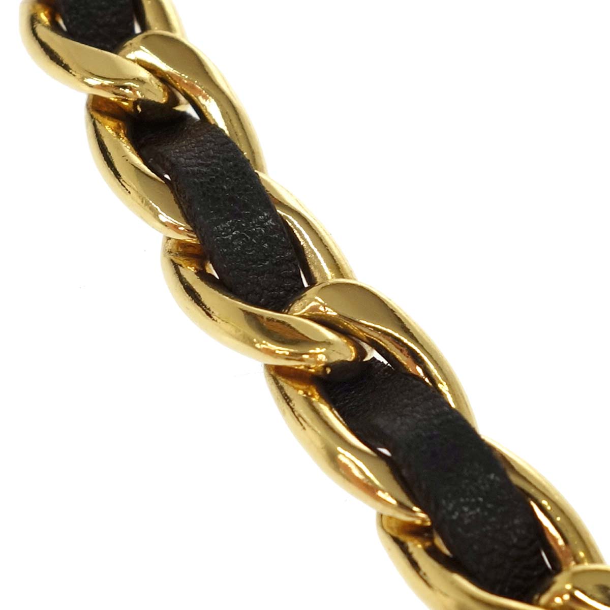 Chanel Chain Belt Medallion Gold Black Small Good
