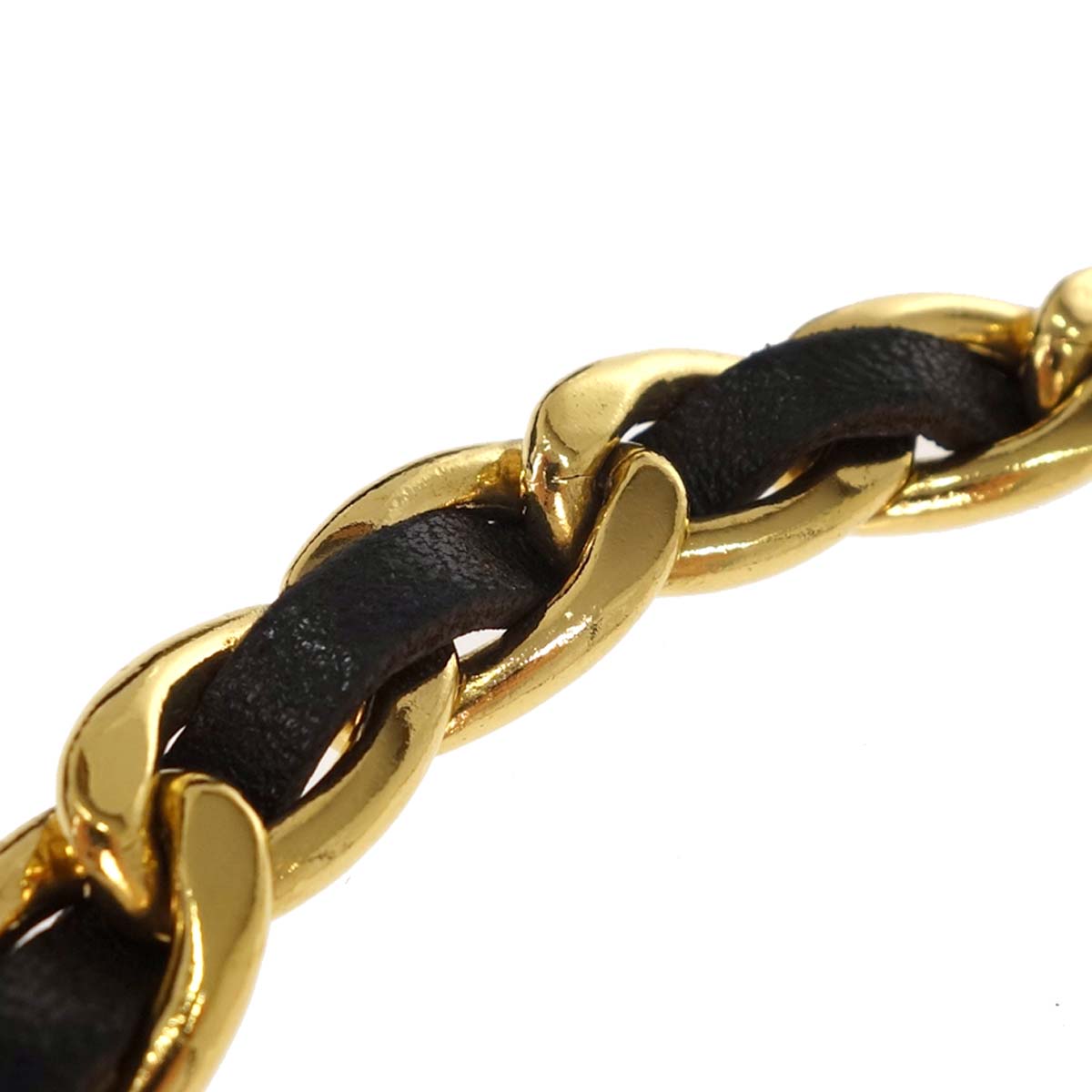 Chanel Chain Belt Medallion Gold Black Small Good