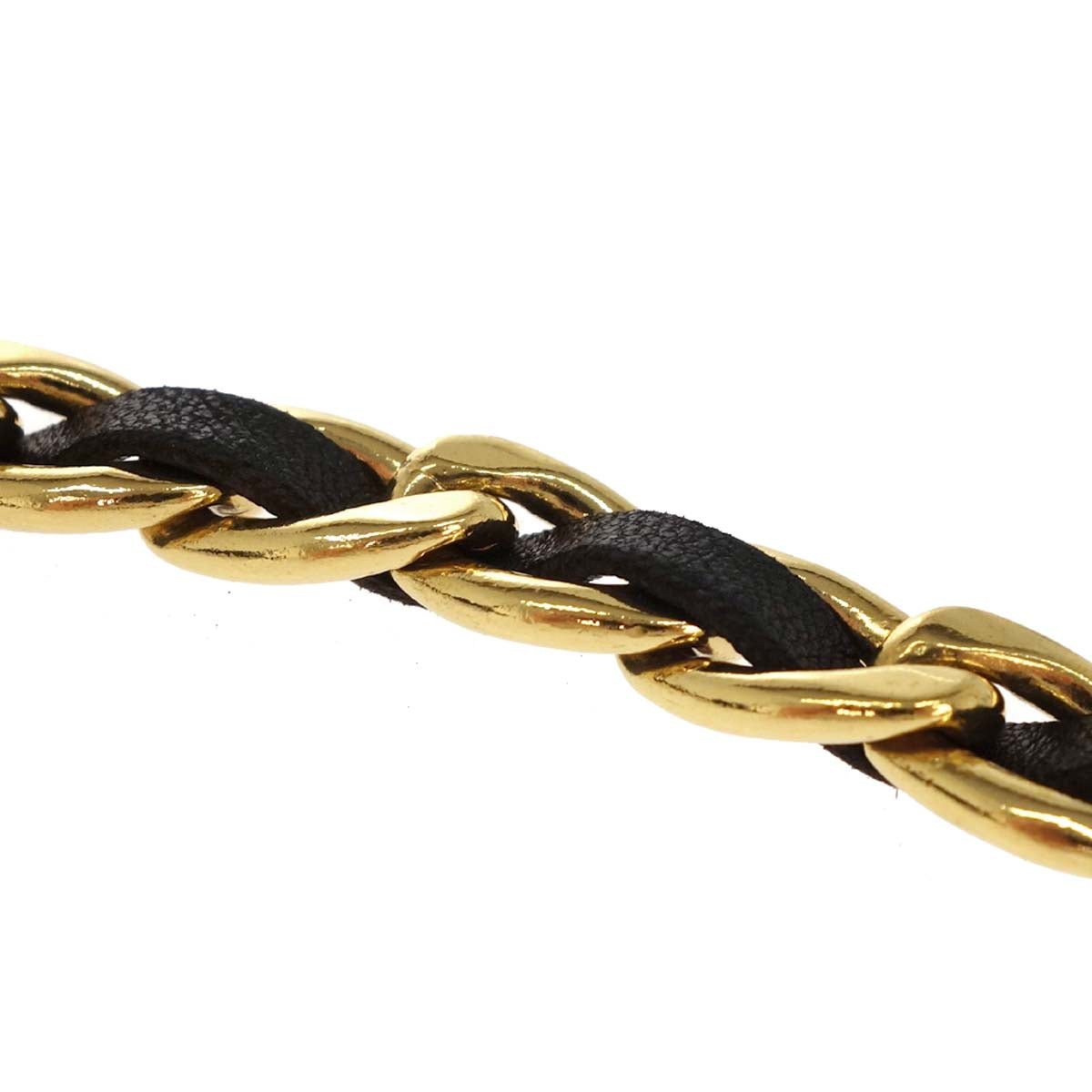 Chanel Chain Belt Medallion Gold Black Small Good