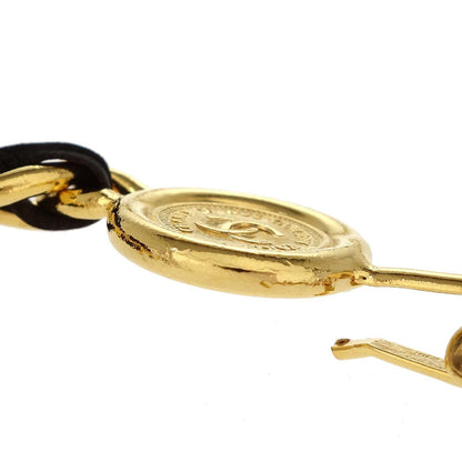 Chanel Chain Belt Medallion Gold Black Small Good