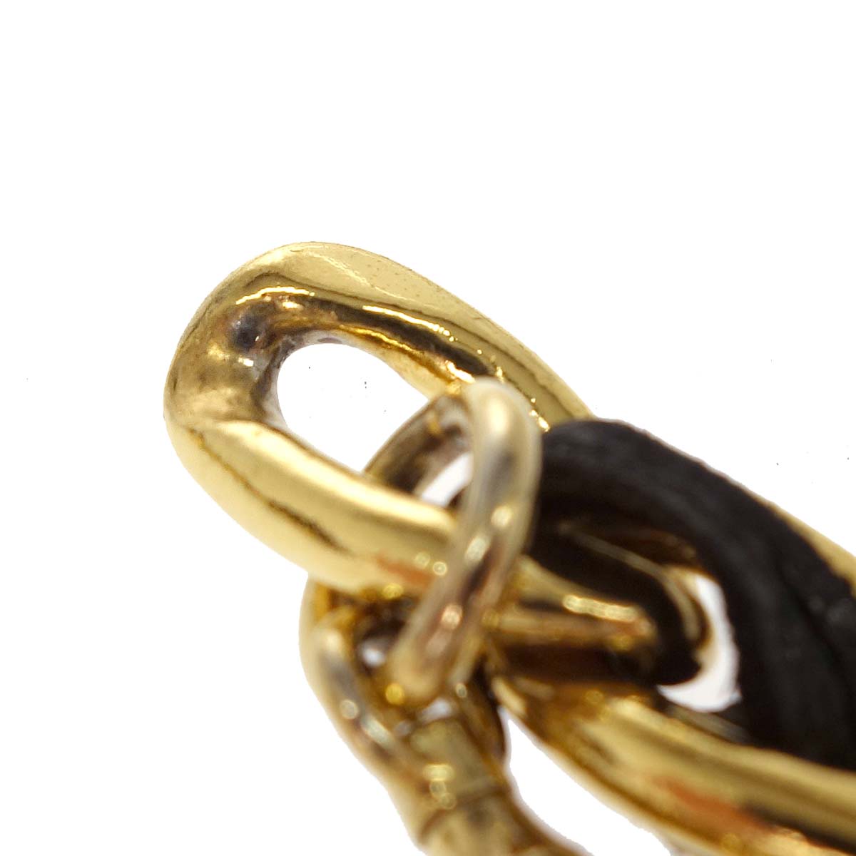 Chanel Chain Belt Medallion Gold Black Small Good