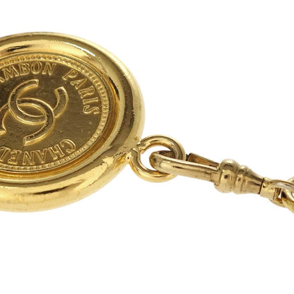 Chanel Chain Belt Medallion Gold Black Small Good