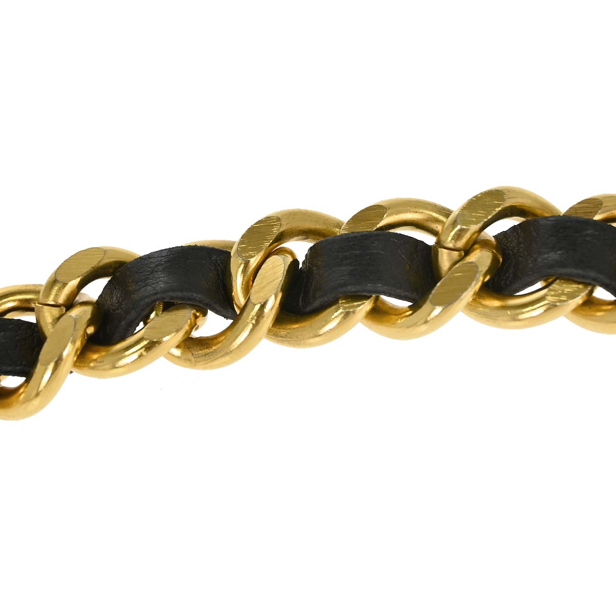 Chanel Chain Belt Medallion Gold Black Small Good
