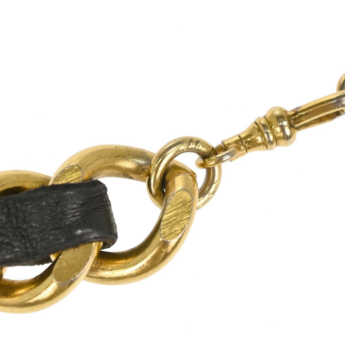 Chanel Chain Belt Medallion Gold Black Small Good