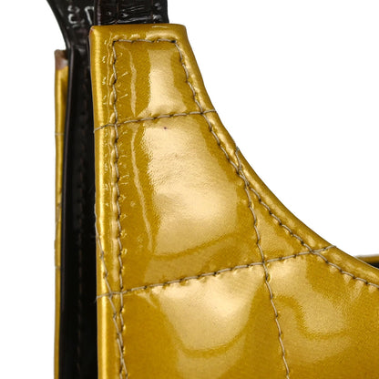 Chanel 2000-2002 Gold Patent leather Choco Bar Shoulder Bag