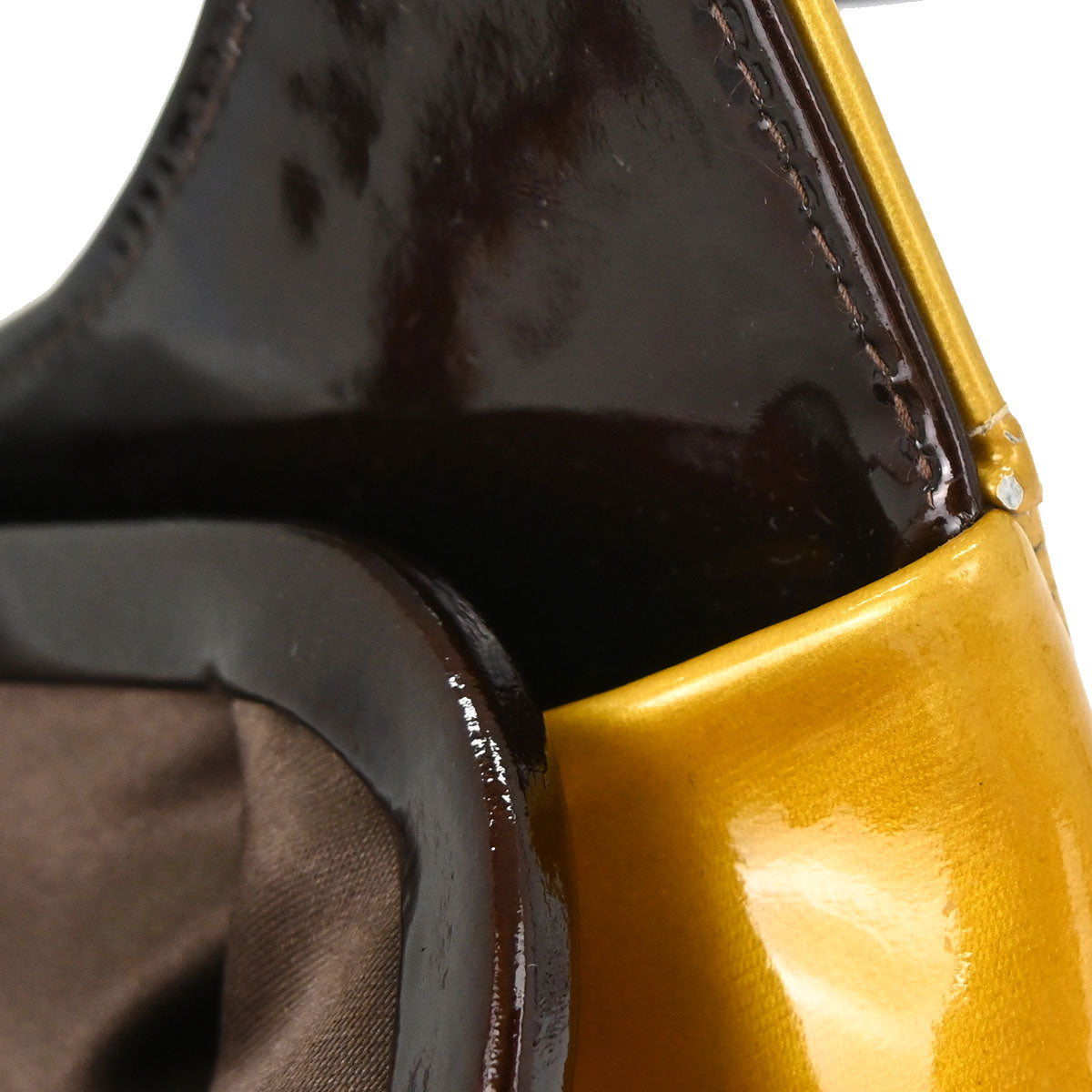 Chanel 2000-2002 Gold Patent leather Choco Bar Shoulder Bag