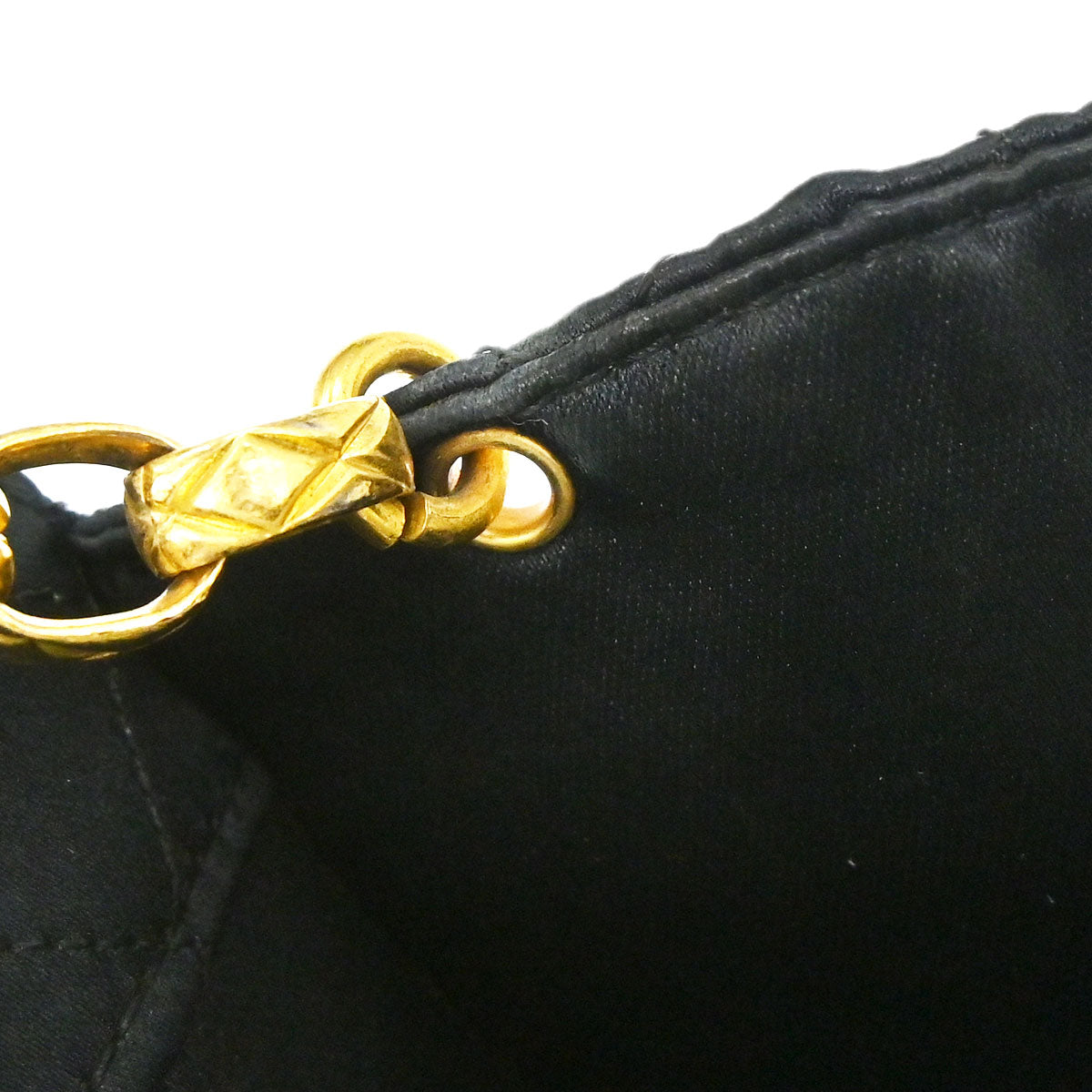 Chanel 1989-1991 Black Satin Straight Flap Shoulder Bag