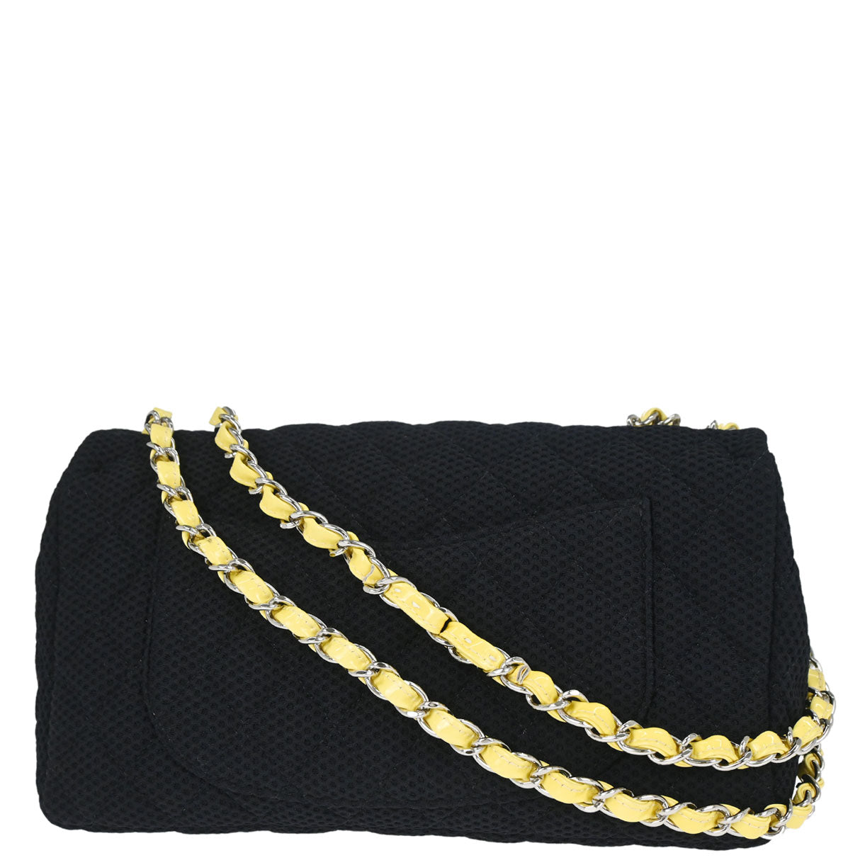 Chanel 2009-2010 Black Canvas Classic Single Flap Shoulder Bag