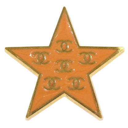 Chanel Star Brooch Pin Orange 01P