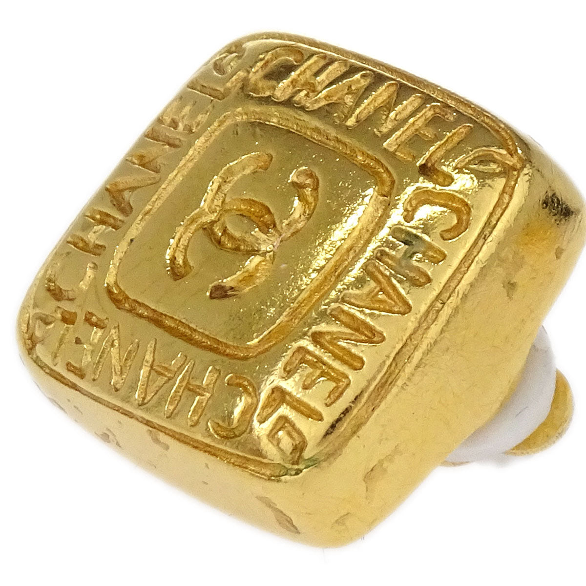 Chanel Square Clip-On Earrings Gold 99A