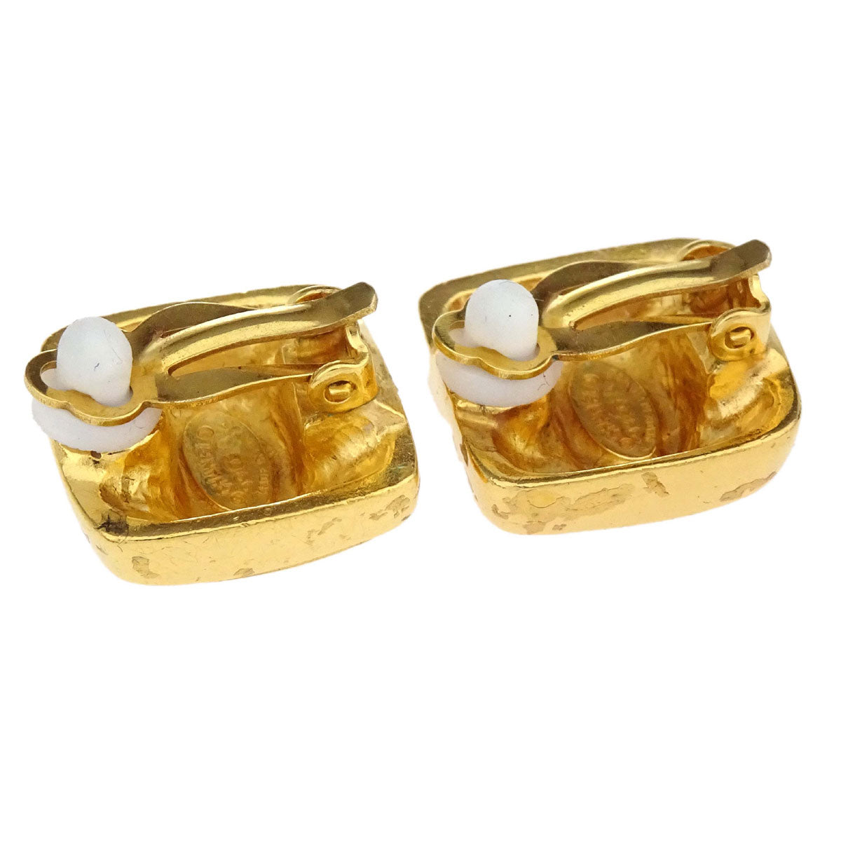 Chanel Square Clip-On Earrings Gold 99A