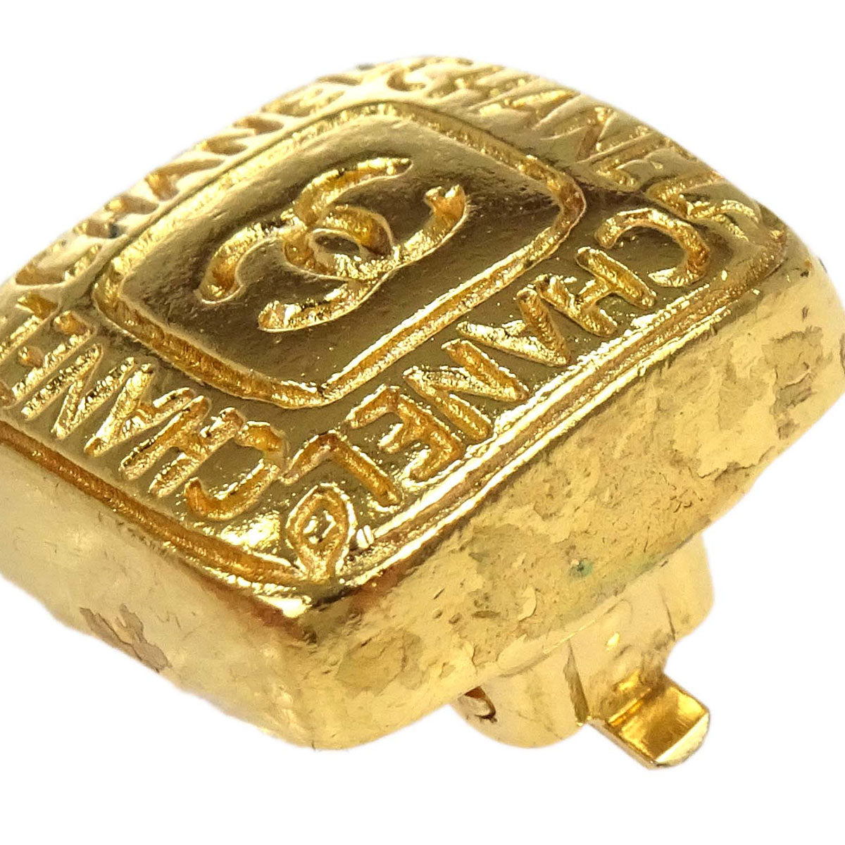 Chanel Square Clip-On Earrings Gold 99A