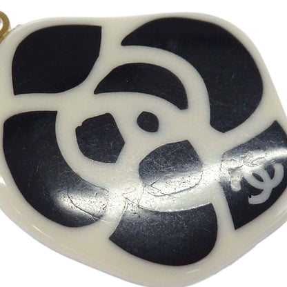 Chanel Dangle Camellia Clip-On Earrings Black Acrylic 03P