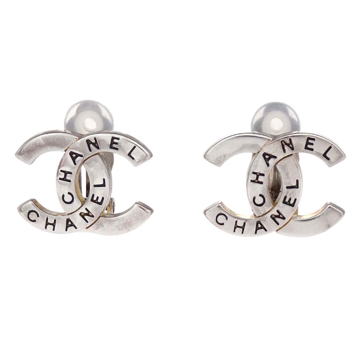 Chanel CC Clip-On Earrings Silver 98P