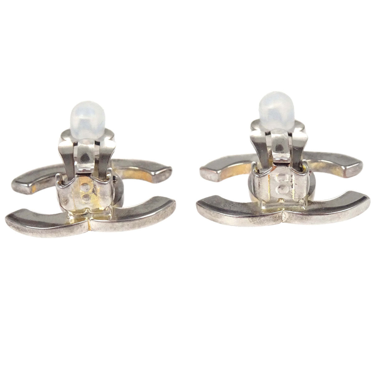 Chanel CC Clip-On Earrings Silver 98P