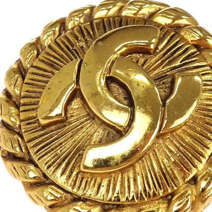 Chanel Button Clip-On Earrings Gold 2400