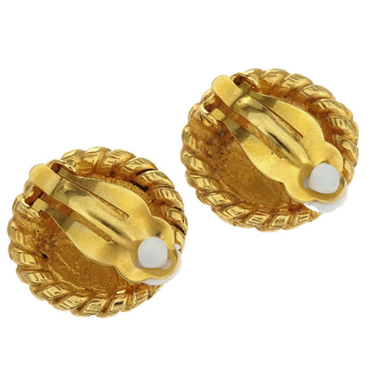 Chanel Button Clip-On Earrings Gold 2400