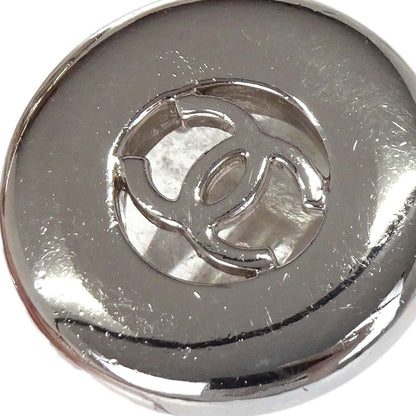 Chanel Button Clip-On Earrings Silver 97A