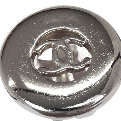 Chanel Button Clip-On Earrings Silver 97A