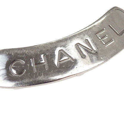 Chanel Logo Plate Bracelet Silver 98P