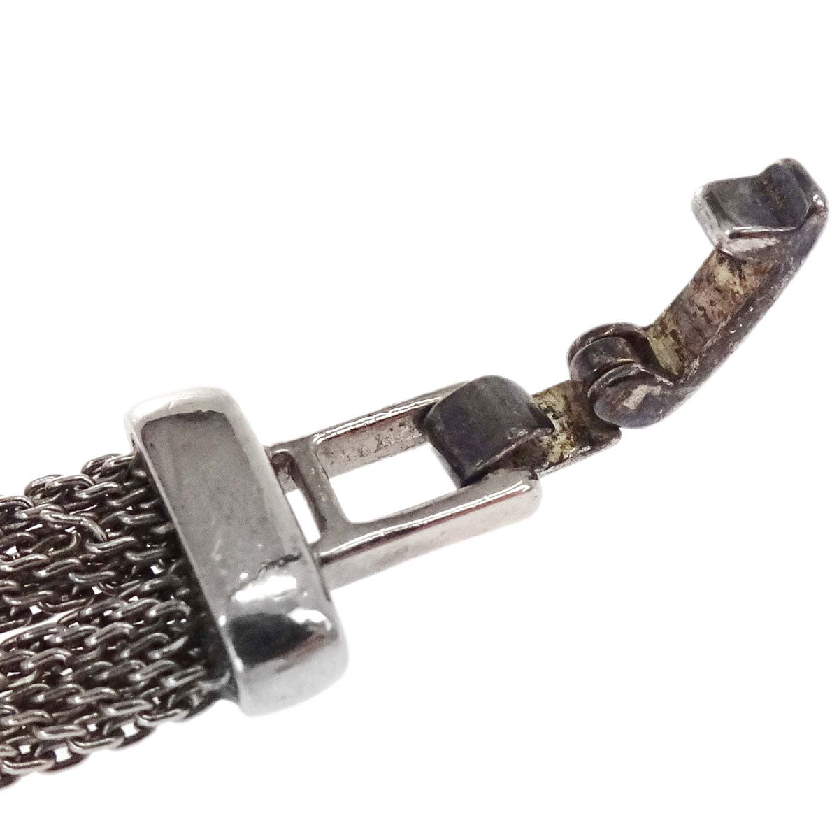 Chanel Logo Plate Bracelet Silver 98P