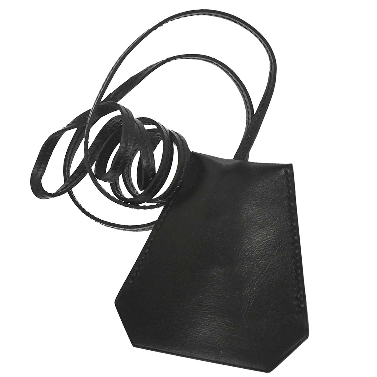 Hermes by Margiela Black Box Calf Clochette Necklace Pendant