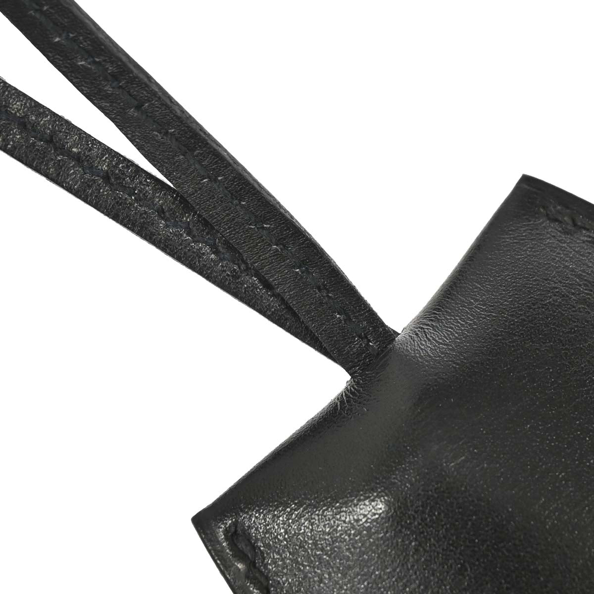 Hermes by Margiela Black Box Calf Clochette Necklace Pendant
