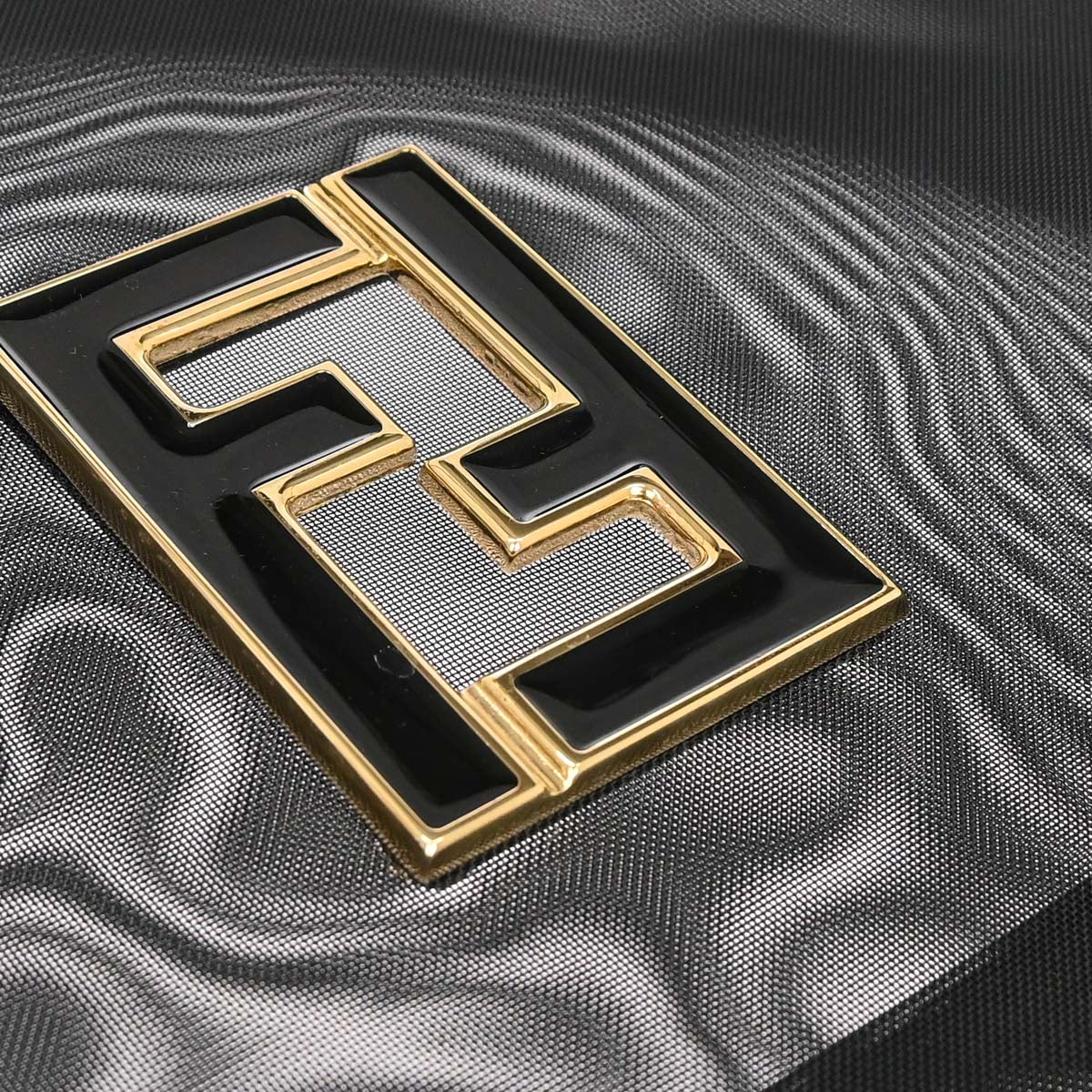 Fendi Black Nylon Mesh Tote Handbag