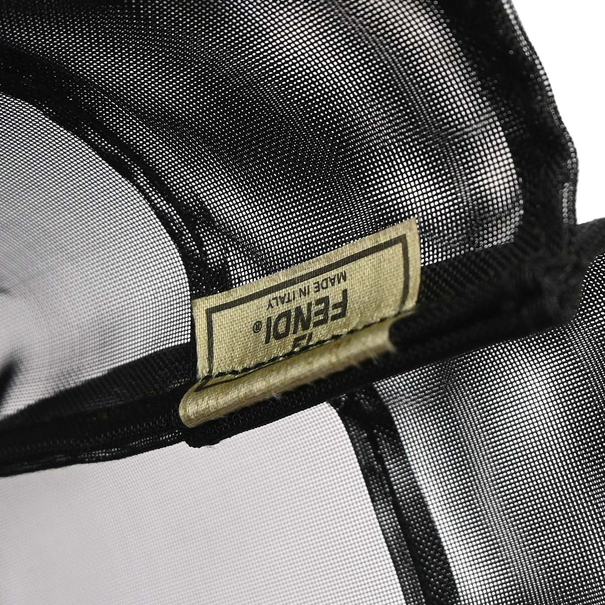 Fendi Black Nylon Mesh Tote Handbag