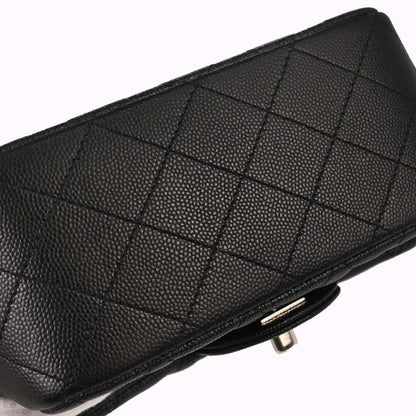 Chanel 2017-2018 Black Caviar Skin Mini Classic Square Flap Shoulder Bag 17