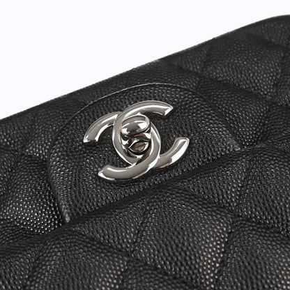 Chanel 2017-2018 Black Caviar Skin Mini Classic Square Flap Shoulder Bag 17