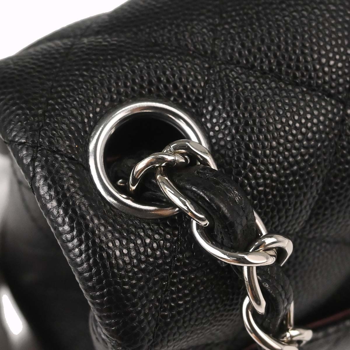Chanel 2017-2018 Black Caviar Skin Mini Classic Square Flap Shoulder Bag 17