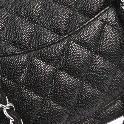 Chanel 2017-2018 Black Caviar Skin Mini Classic Square Flap Shoulder Bag 17