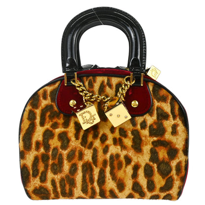 Christian Dior Brown Pony Hair Gambler Dice Handbag