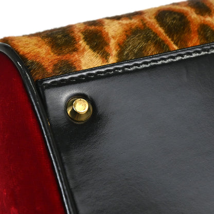 Christian Dior Brown Pony Hair Gambler Dice Handbag