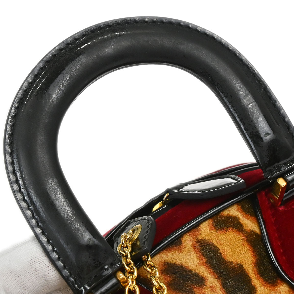 Christian Dior Brown Pony Hair Gambler Dice Handbag