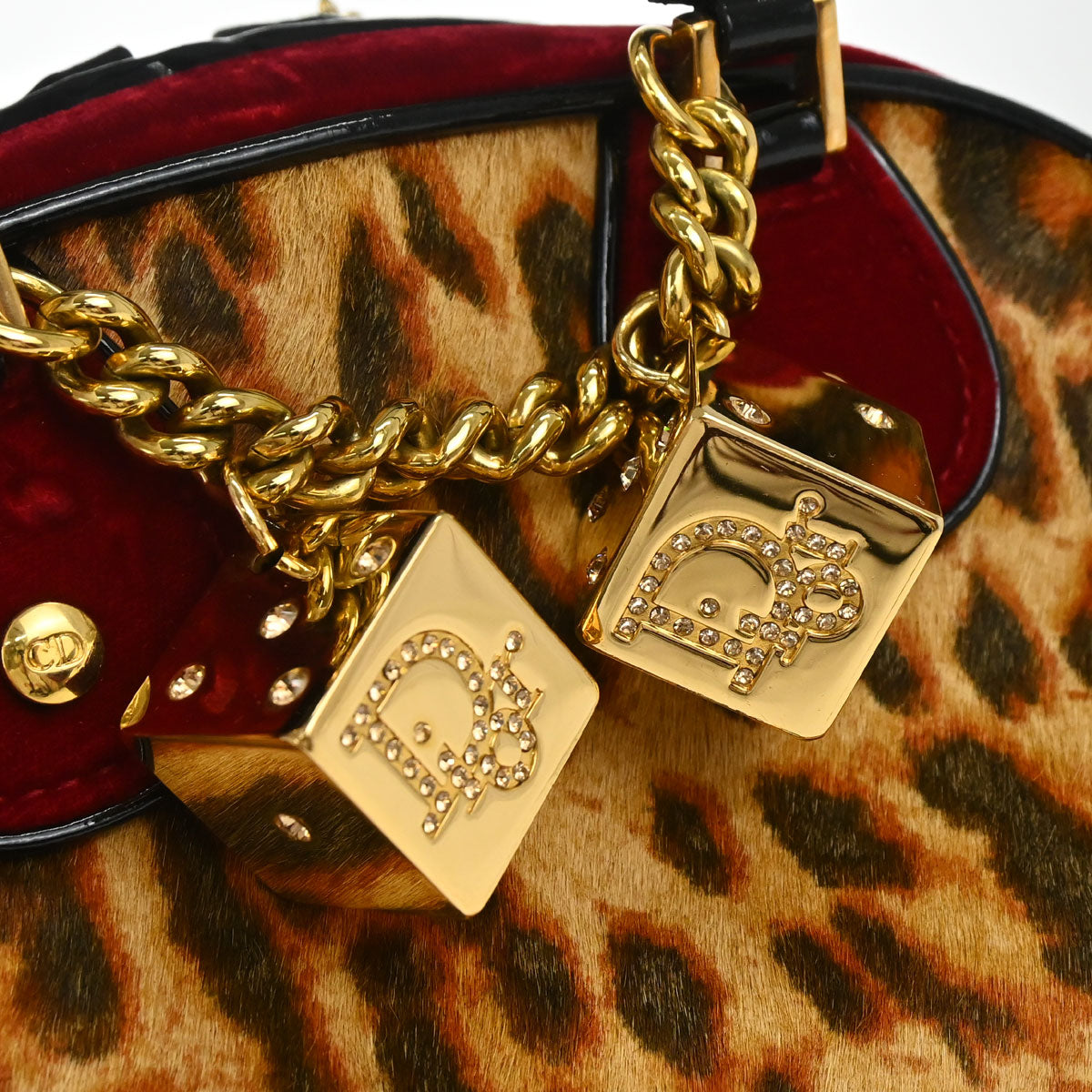 Christian Dior Brown Pony Hair Gambler Dice Handbag