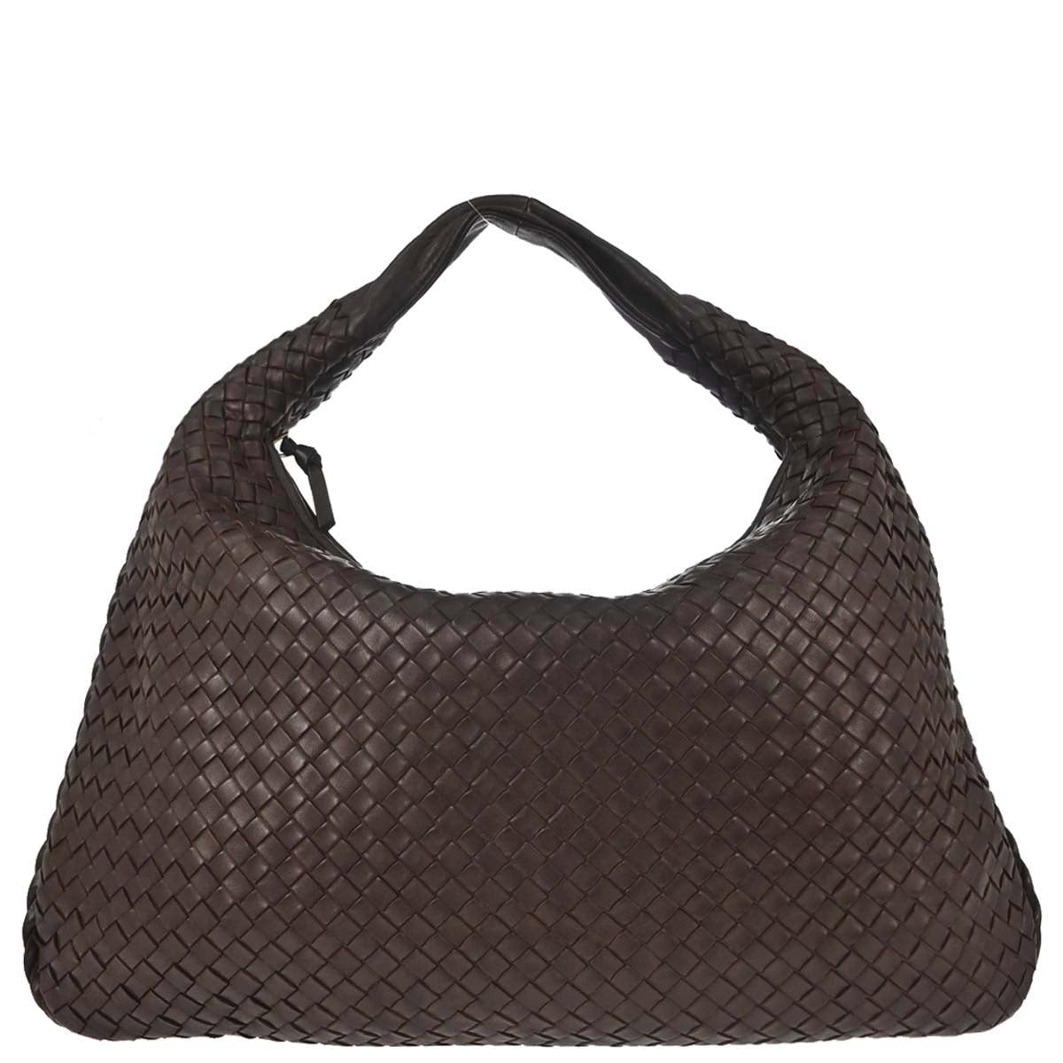 Bottega Veneta Brown Lambskin Intrecciato Hobo Handbag