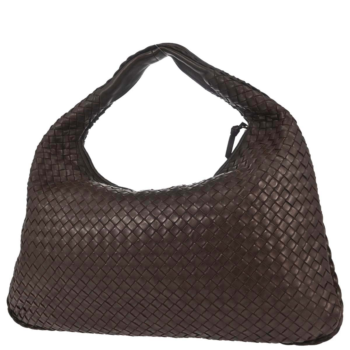 Bottega Veneta Brown Lambskin Intrecciato Hobo Handbag