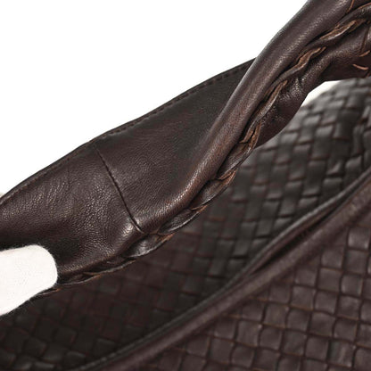Bottega Veneta Brown Lambskin Intrecciato Hobo Handbag