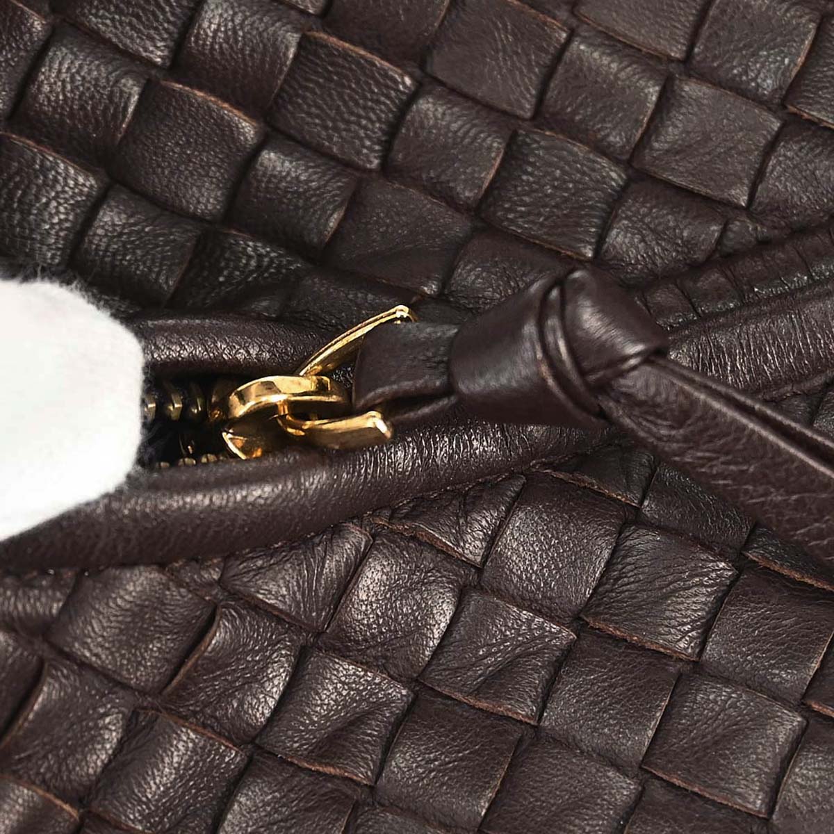 Bottega Veneta Brown Lambskin Intrecciato Hobo Handbag