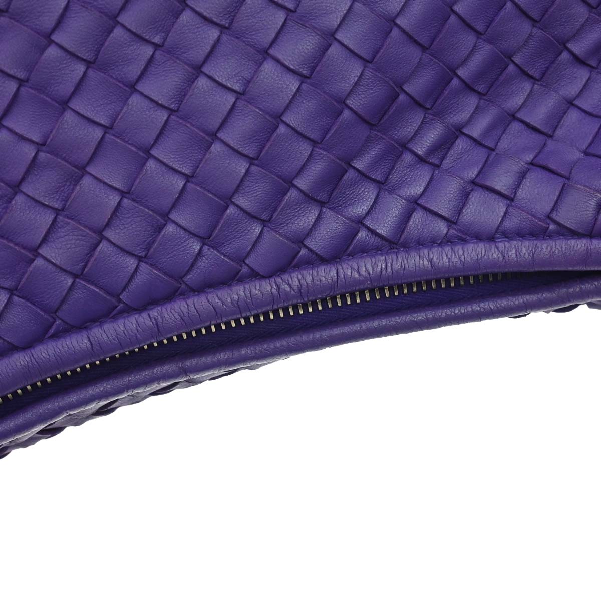 Bottega Veneta Purple Lambskin Intrecciato Hobo Handbag